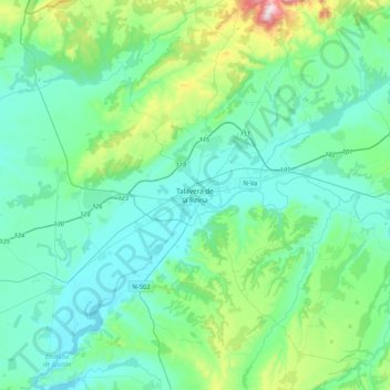 Talavera de la Reina topographic map, elevation, terrain