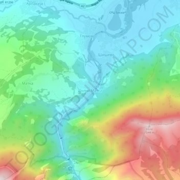 Dolna Matka topographic map, elevation, terrain