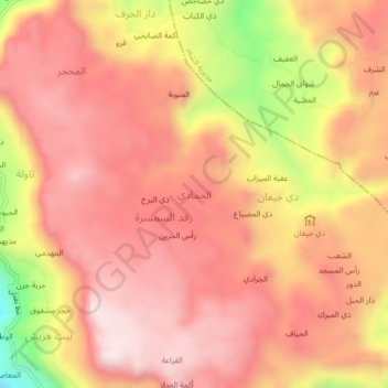 Al Hamadi topographic map, elevation, terrain
