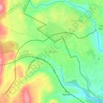 Embulbul topographic map, elevation, terrain