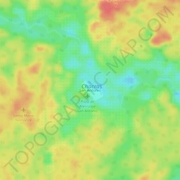 San Antonio topographic map, elevation, terrain