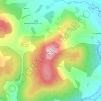 Ben Newe topographic map, elevation, terrain