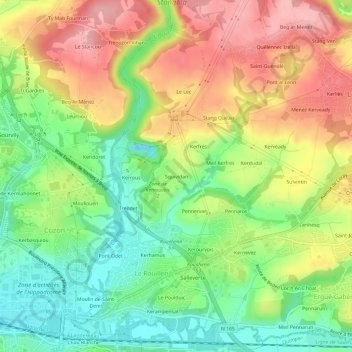 Squividan topographic map, elevation, terrain