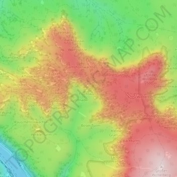 Bonbon topographic map, elevation, terrain