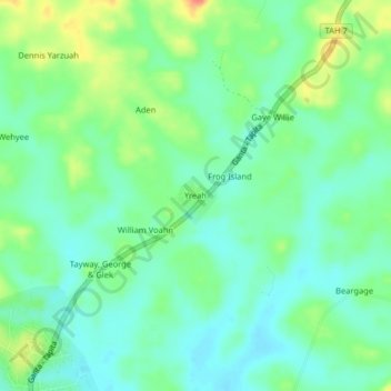 Yreah topographic map, elevation, terrain
