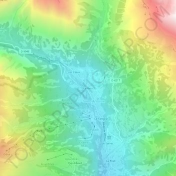 Le Riou topographic map, elevation, terrain