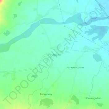 Pinapaka topographic map, elevation, terrain