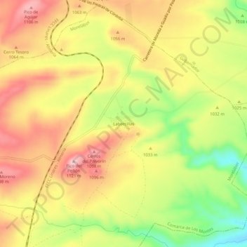 Laborcillas topographic map, elevation, terrain