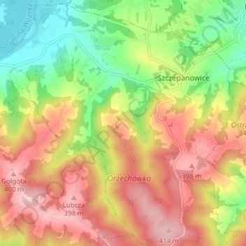 Buczkówka topographic map, elevation, terrain