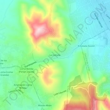 La Cañada topographic map, elevation, terrain