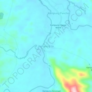 Kampung La topographic map, elevation, terrain