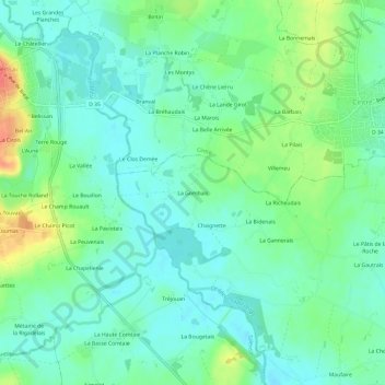 La Gombais topographic map, elevation, terrain