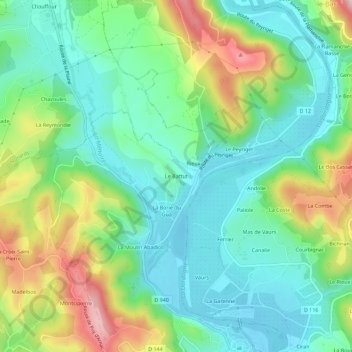 Le Battut topographic map, elevation, terrain