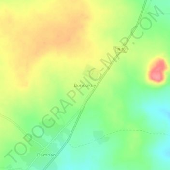 Bondokuy topographic map, elevation, terrain