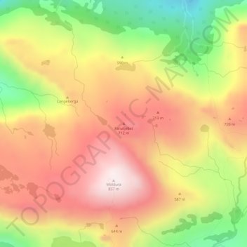 Fanafjellet topographic map, elevation, terrain