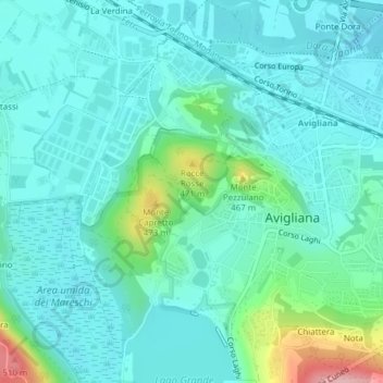 Pera Piana topographic map, elevation, terrain