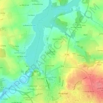 La Touche topographic map, elevation, terrain