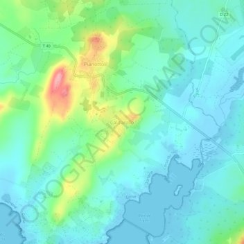 Caldarello topographic map, elevation, terrain