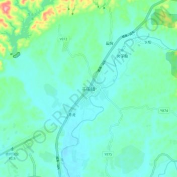 Rentian topographic map, elevation, terrain