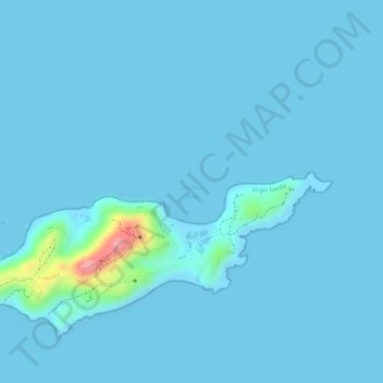 Oil Nut Bay topographic map, elevation, terrain