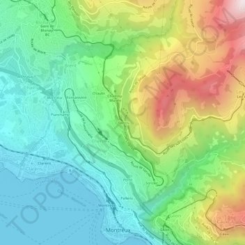 Chamby topographic map, elevation, terrain