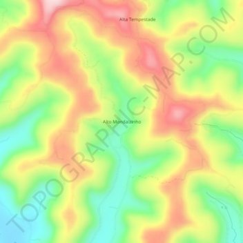 Alto Mondaizinho topographic map, elevation, terrain
