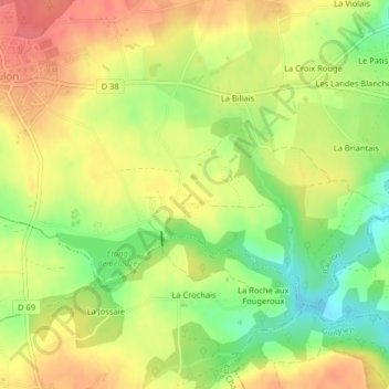 La Rennelais topographic map, elevation, terrain