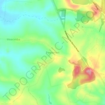 Peeramon topographic map, elevation, terrain