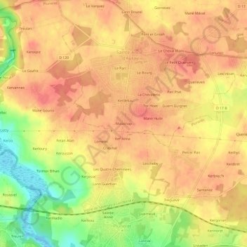 Malachap topographic map, elevation, terrain