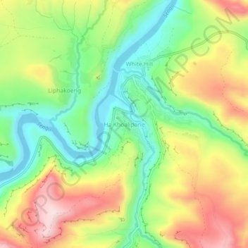 Ha Khoalipane topographic map, elevation, terrain