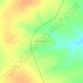 Madaki topographic map, elevation, terrain