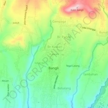 Kawan topographic map, elevation, terrain