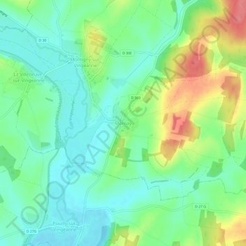 Mornay topographic map, elevation, terrain