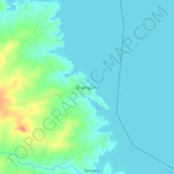Shangunu topographic map, elevation, terrain