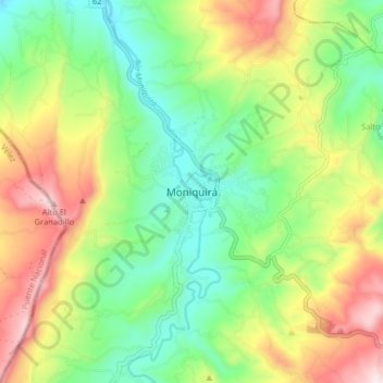 Moniquirá topographic map, elevation, terrain