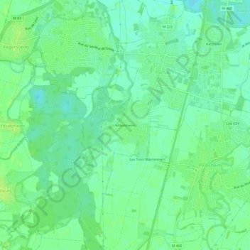 Wibolsheim topographic map, elevation, terrain