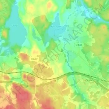 Rössebol topographic map, elevation, terrain