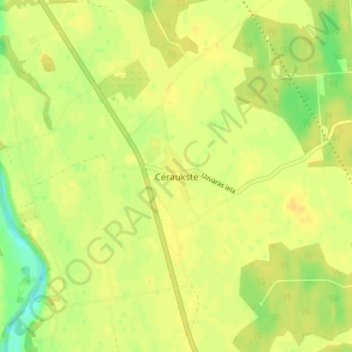 Ceraukste topographic map, elevation, terrain