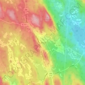Los topographic map, elevation, terrain