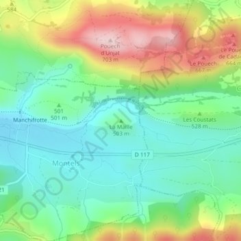 La Maille topographic map, elevation, terrain