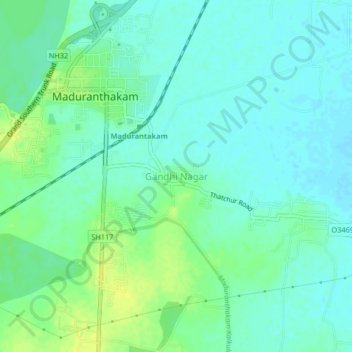 Gandhi Nagar topographic map, elevation, terrain