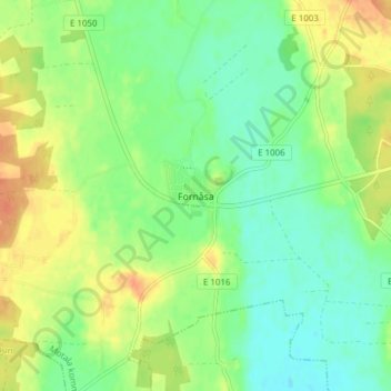 Fornåsa topographic map, elevation, terrain