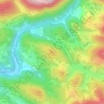 Jesenik topographic map, elevation, terrain