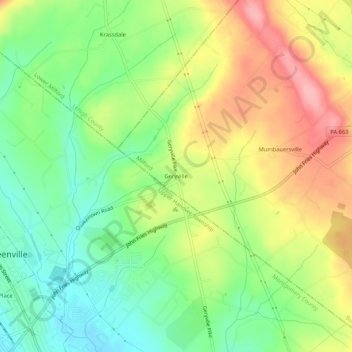 Geryville topographic map, elevation, terrain