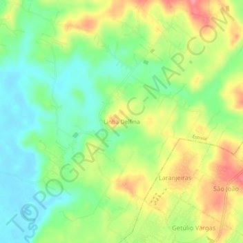 Linha Delfina topographic map, elevation, terrain