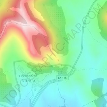 El Chorrero topographic map, elevation, terrain