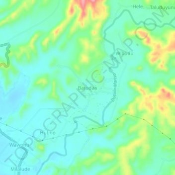 Batudaa topographic map, elevation, terrain
