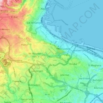 El Madania topographic map, elevation, terrain