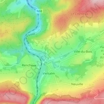 Priesmont topographic map, elevation, terrain