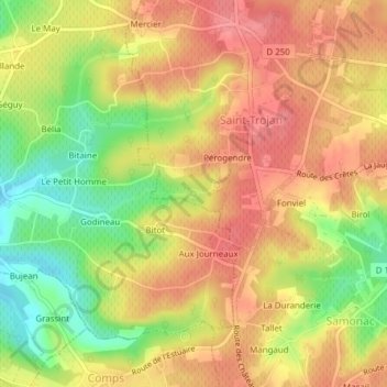 Source de la Chenelle topographic map, elevation, terrain